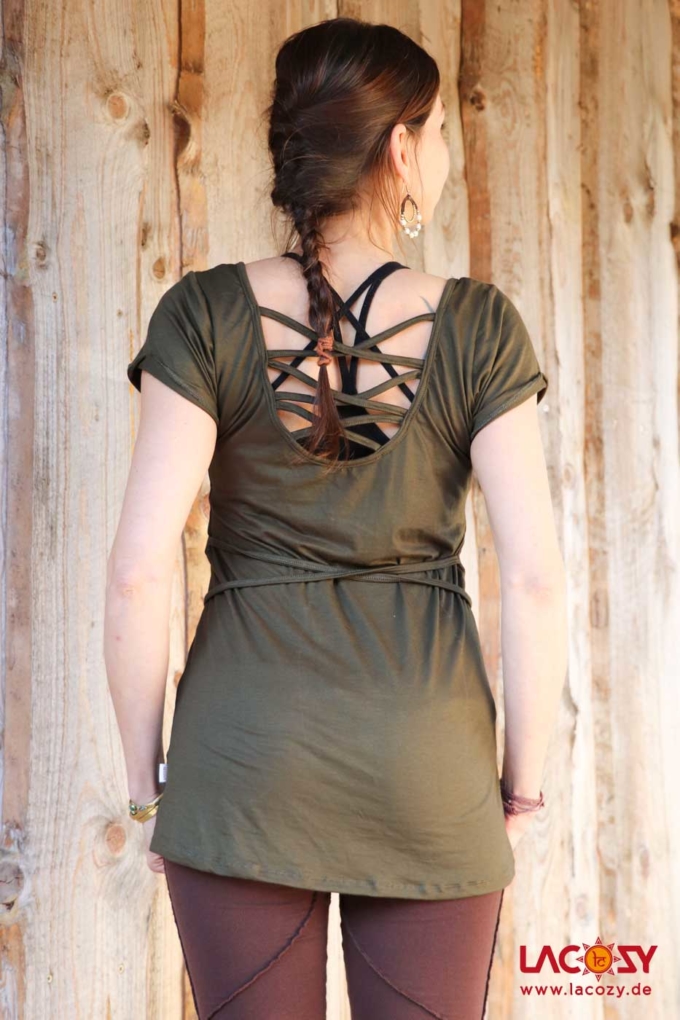 Weiches T-Shirt LEYLA Olive – Bild 2