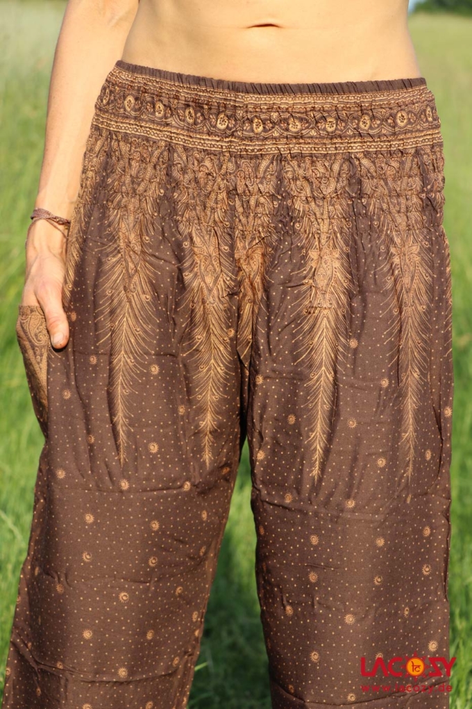 Pumphose Yogahose mit Federmuster / Braun – Bild 5