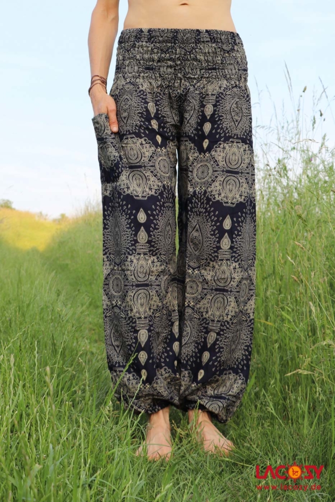Luftige Pumphose mit Paisley Muster / Dunkelblau – Bild 5