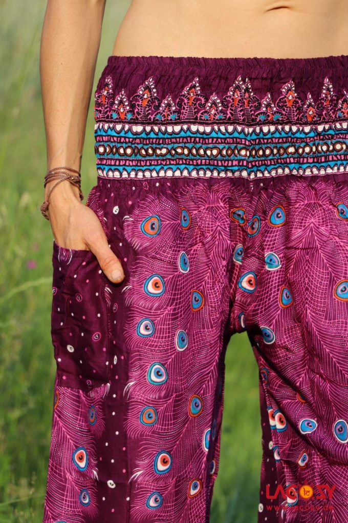 Bequeme Pumphose mit Pfauenmuster Lila Gr. M – Bild 6