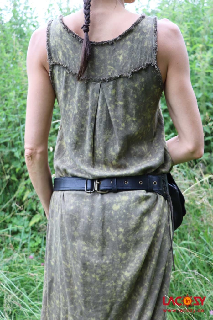 Leder Hüfttasche SHAYA mit Tigerauge Unisex Schwarz | Gold – Bild 6