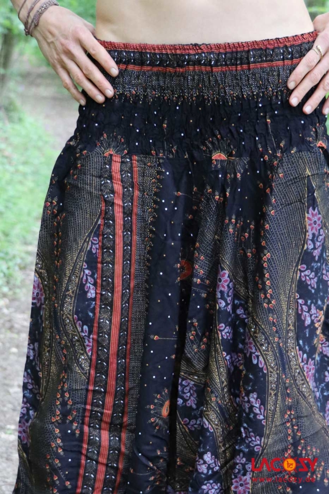 Haremshose mit orientalischem Print Schwarz – Bild 4