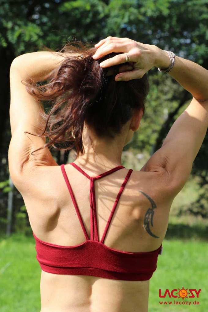 Yoga Top DIAMONDS Bustier Oberteil Kaminrot