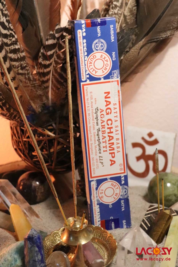 Original Nag Champa Räucherstäbchen von Satya Sai Baba  -blau-