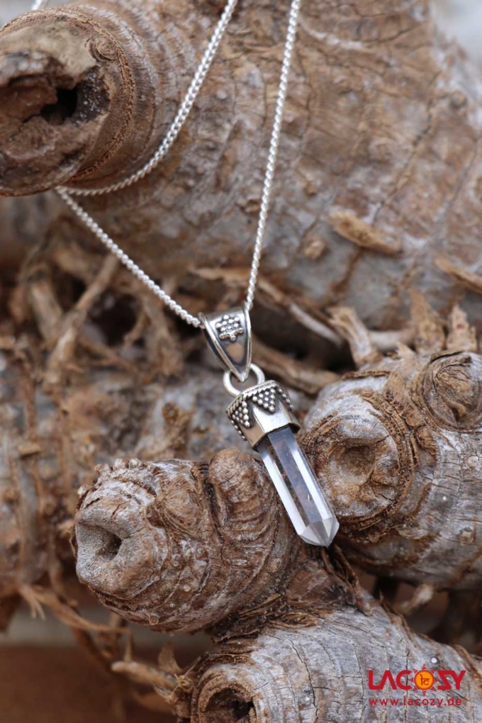 925.- Silber Kette mit Bergkristall Anhänger