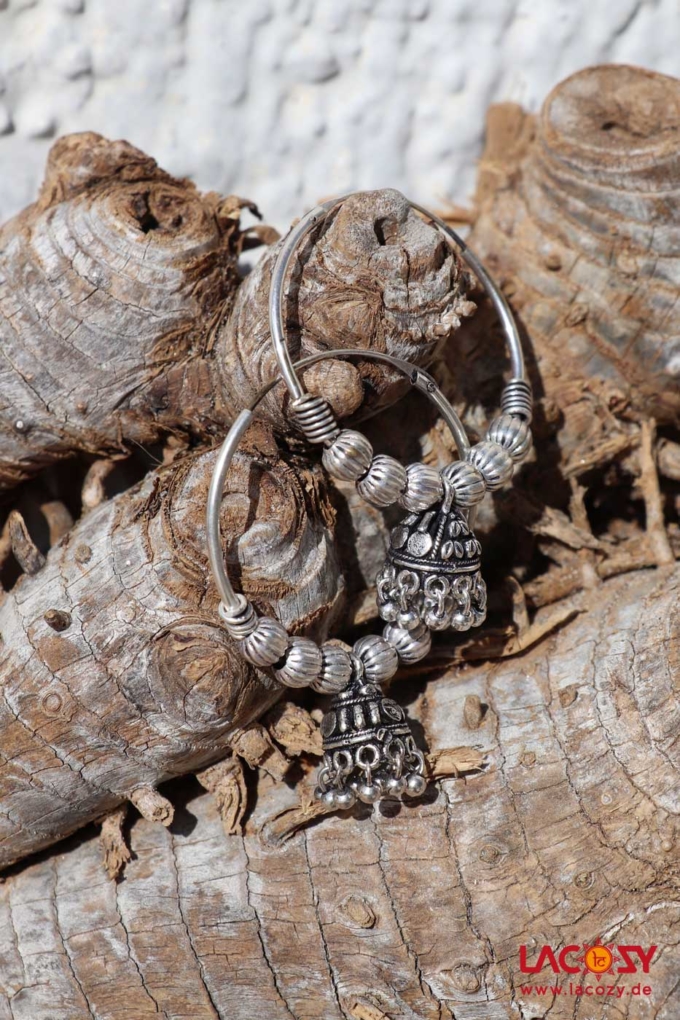 Indische Creolen PUJA  Silber – Bild 2