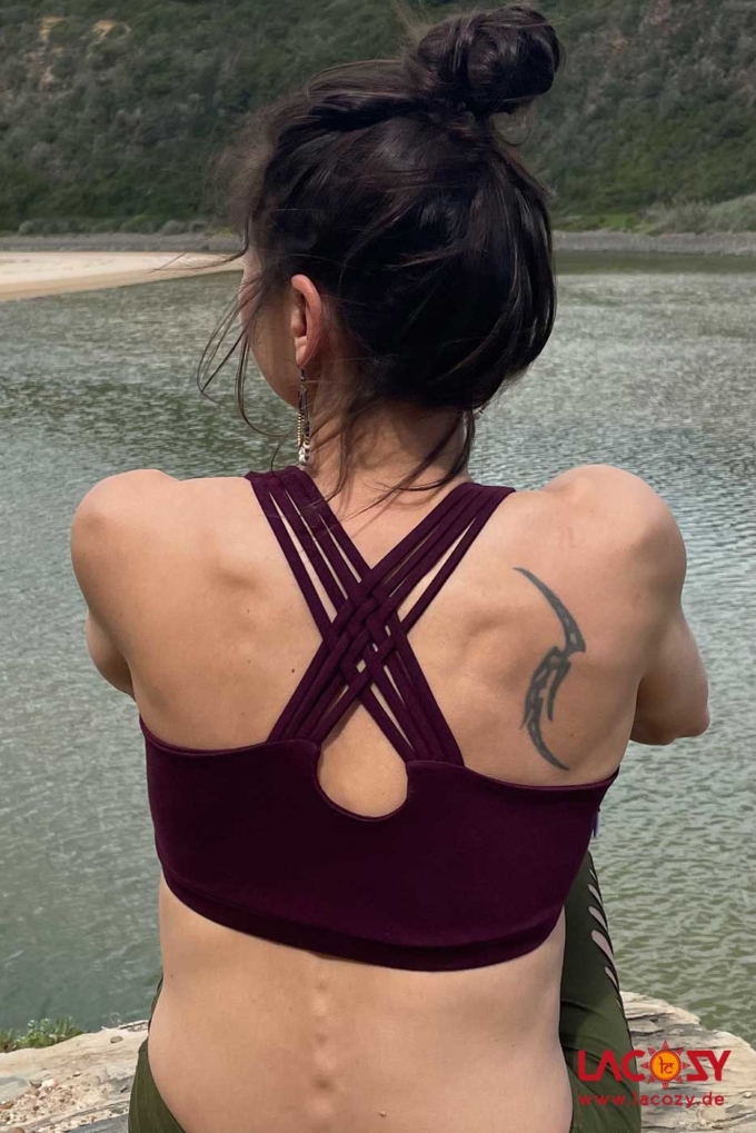 Yoga Bustier Top BREEZE Aubergine