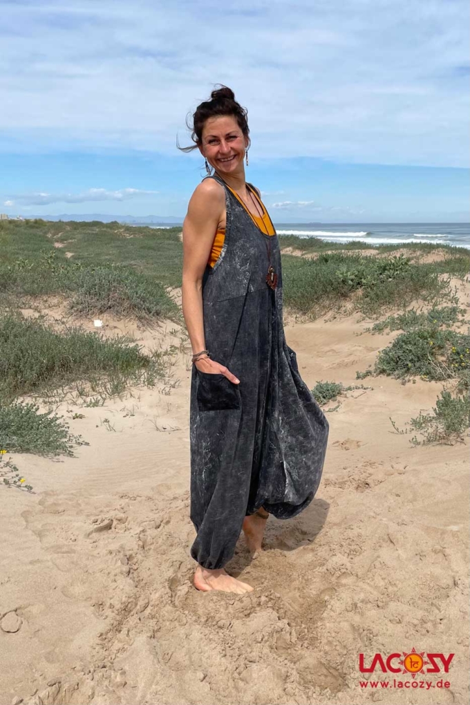 Jumpsuit Haremstyle Schwarz | Stonewash – Bild 6