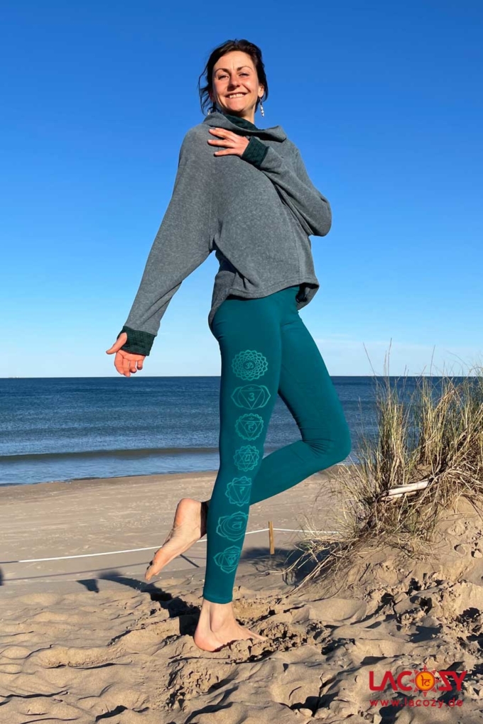 CHAKRA Leggins aus Baumwolle | PETROL – Bild 3