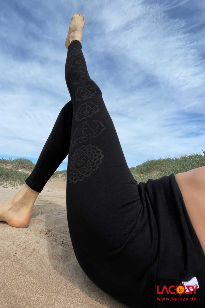 CHAKRA Leggins aus Baumwolle | SCHWARZ – Bild 4
