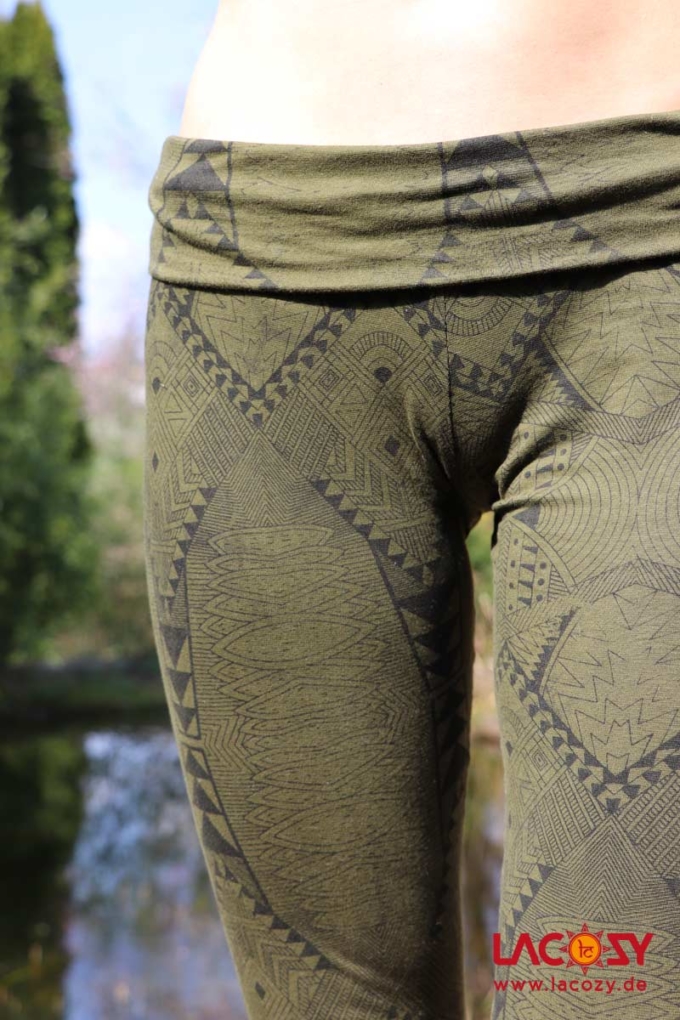 Weiche Baumwoll Leggins EARTH | Grün - Schwarz – Bild 5