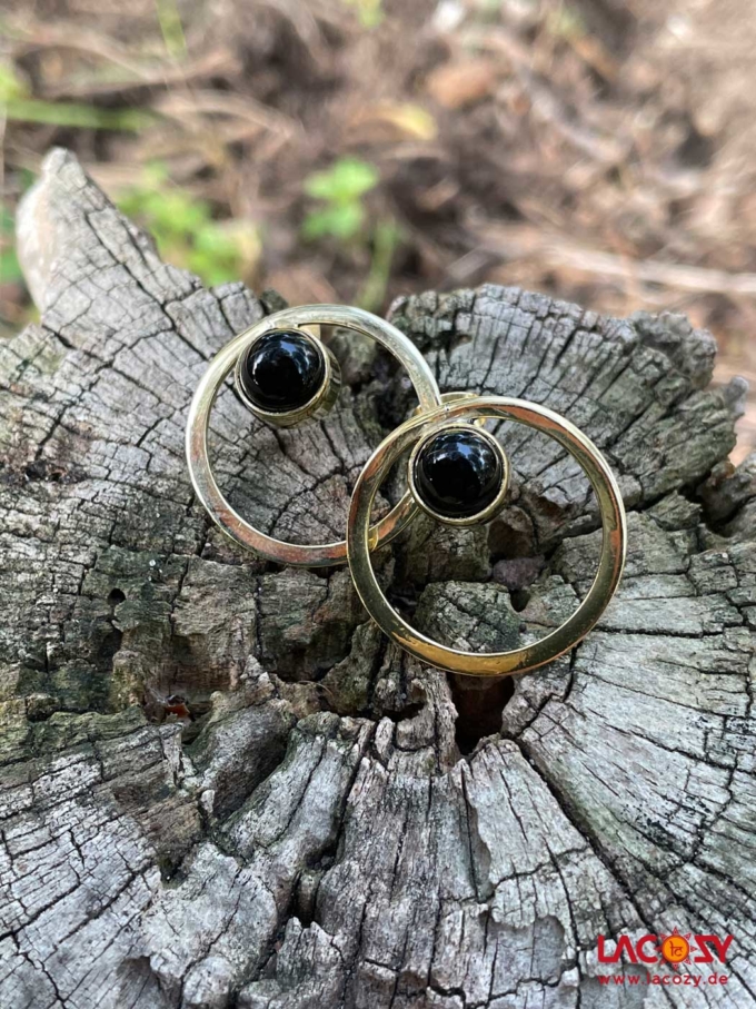 Ohrstecker BLACK HOLE  Gold | schwarzer Onyx