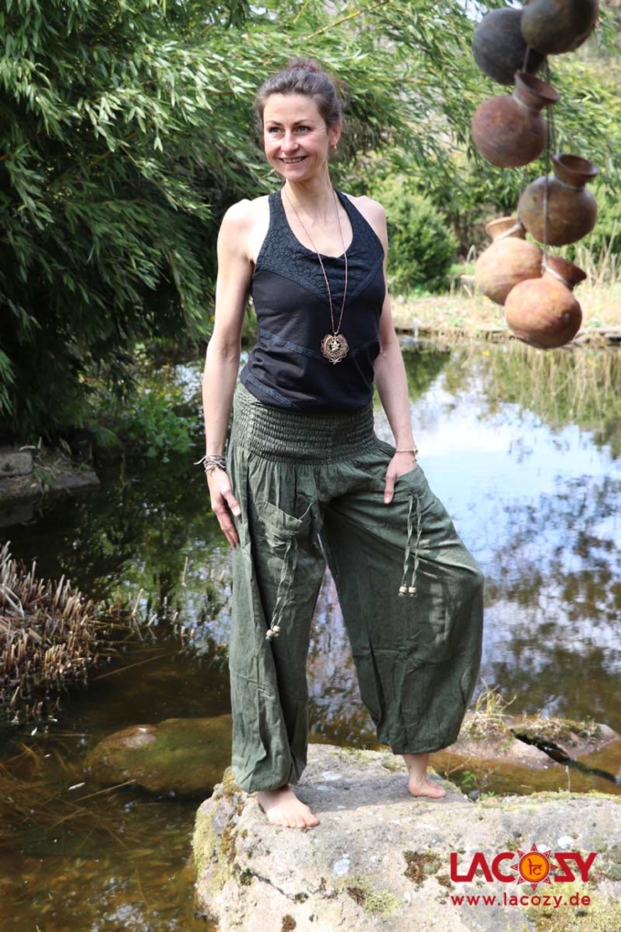 Pumphose FLOW Yogahose | KHAKI – Bild 3