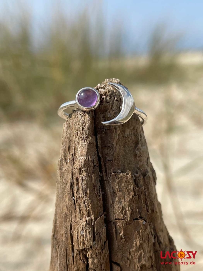 Ring AMETHYST MOON | 925.- Silber | Amethyst – Bild 2