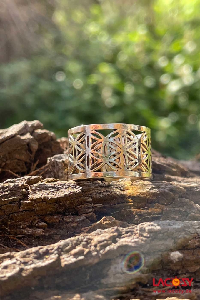 Breiter Ring BLUME DES LEBENS | Gold – Bild 4