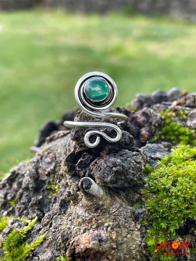 Ring LIFE mit grünem Onyx | Silber