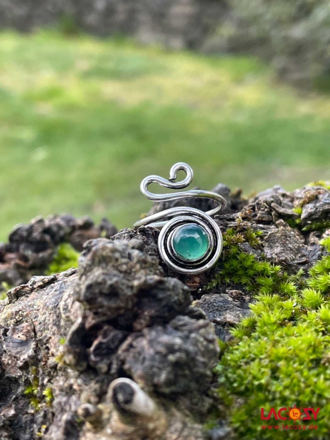Ring LIFE mit grünem Onyx | Silber – Bild 3
