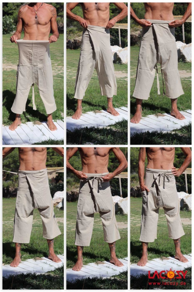 Leichte Fisherman Hose MAYU Creme – Bild 3