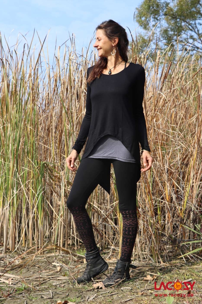 Weicher Longsleeve Pulli SCHWARZ/GRAU – Bild 3