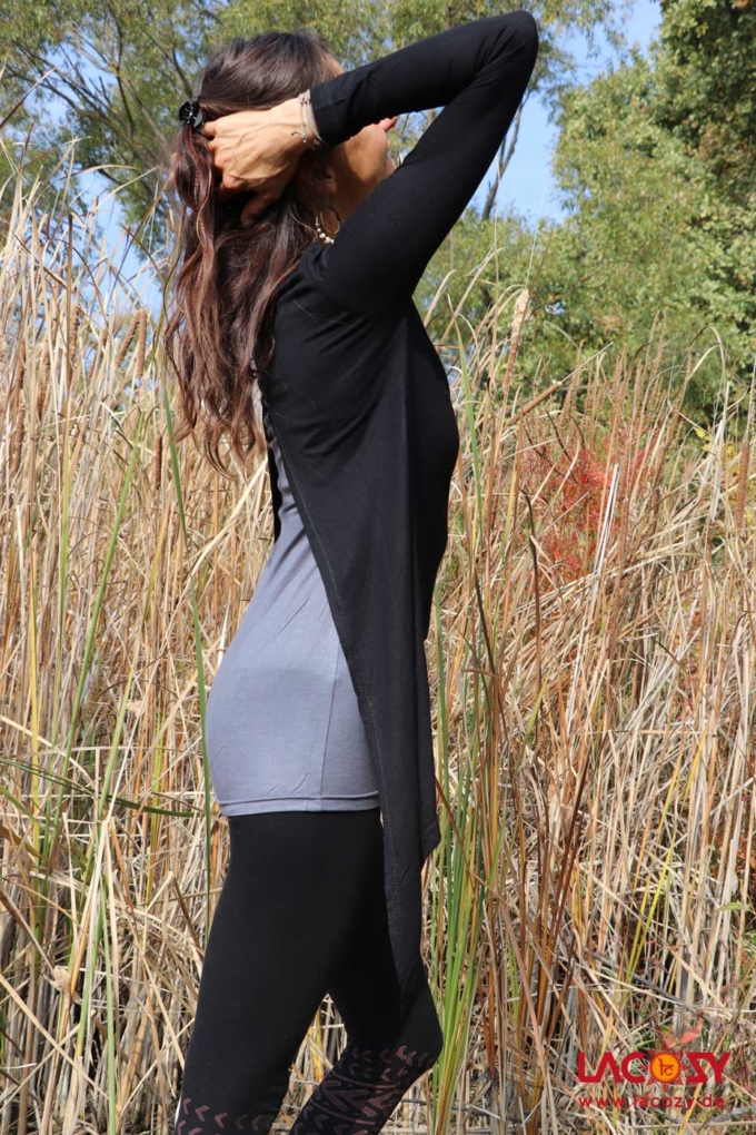 Weicher Longsleeve Pulli SCHWARZ/GRAU – Bild 4