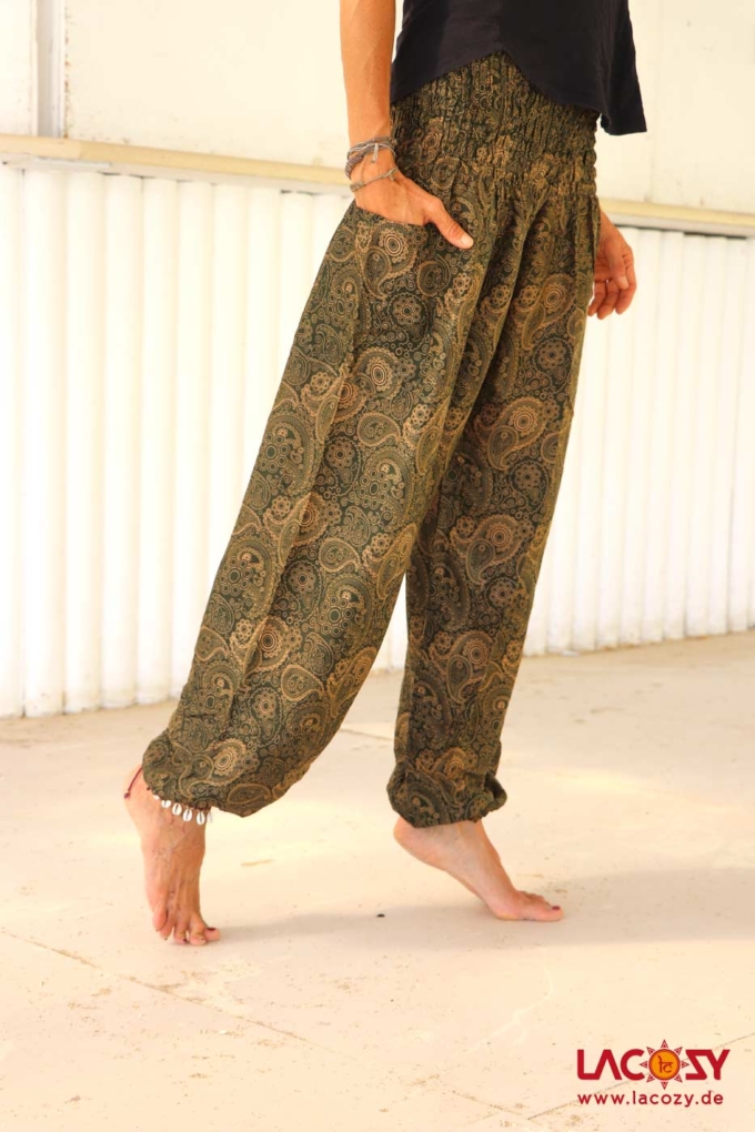 Luftige Pumphose mit PAISLEY Muster | KHAKI – Bild 3
