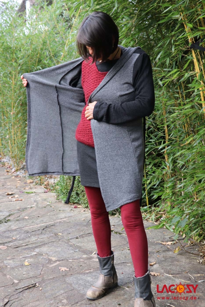 Strick Cardigan ROJA Schwarz | Grau – Bild 3