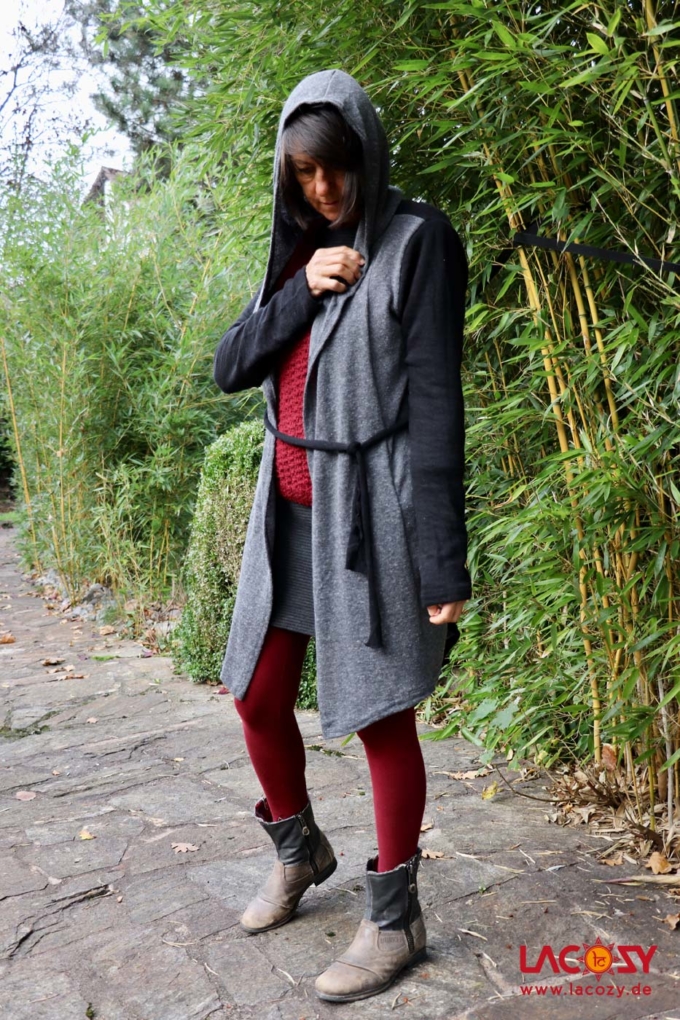 Strick Cardigan ROJA Schwarz | Grau – Bild 4