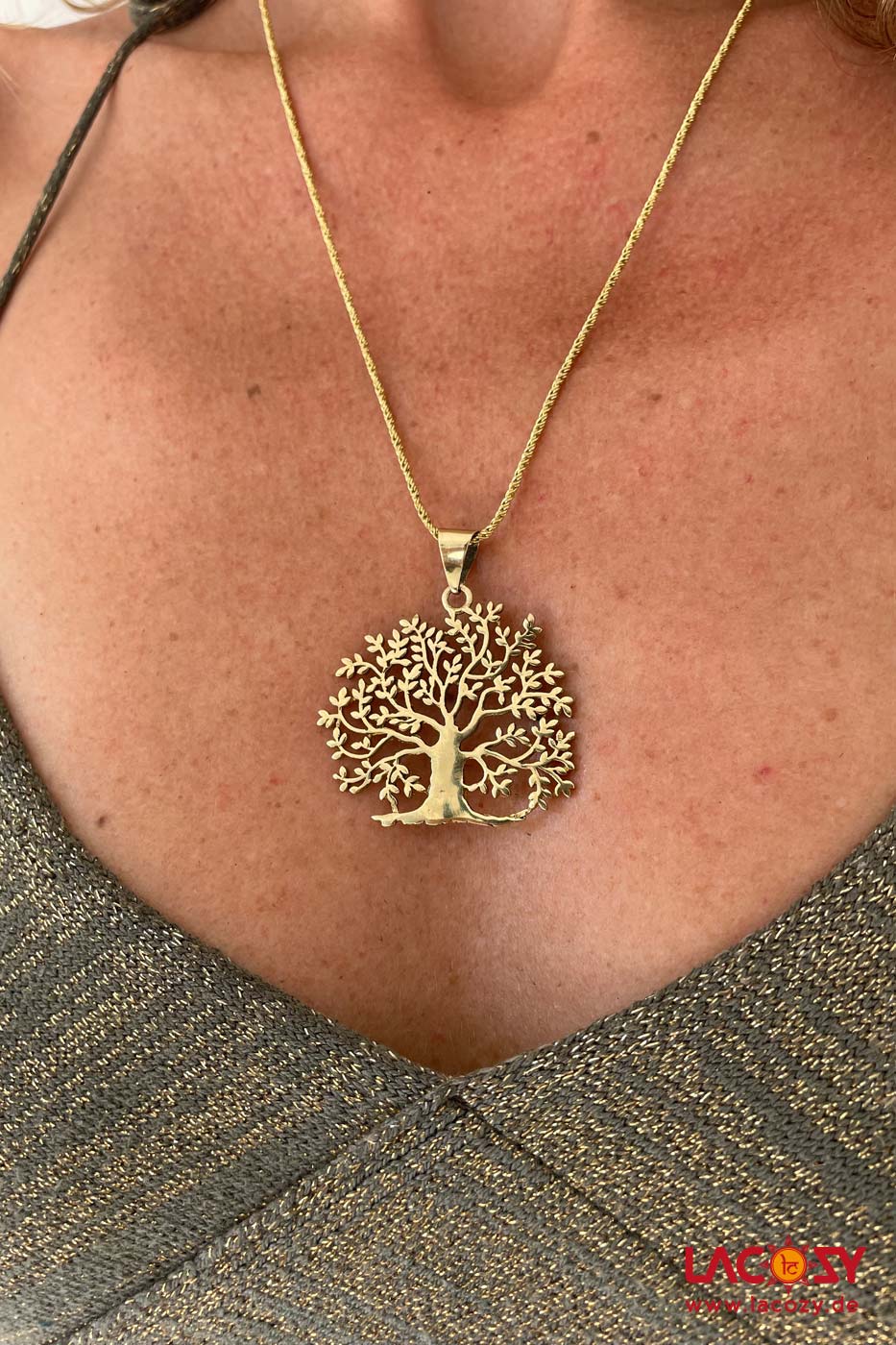 BAUM DES LEBENS Kette Gold LaCozy
