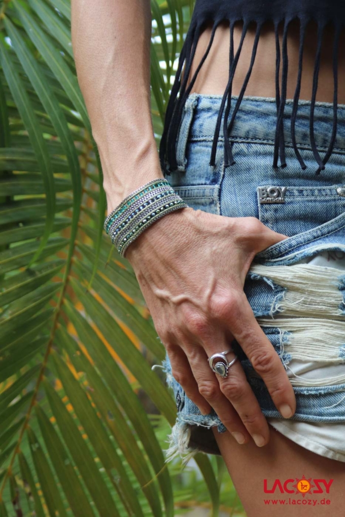 Armband COSMO  Grün Silber – Bild 2