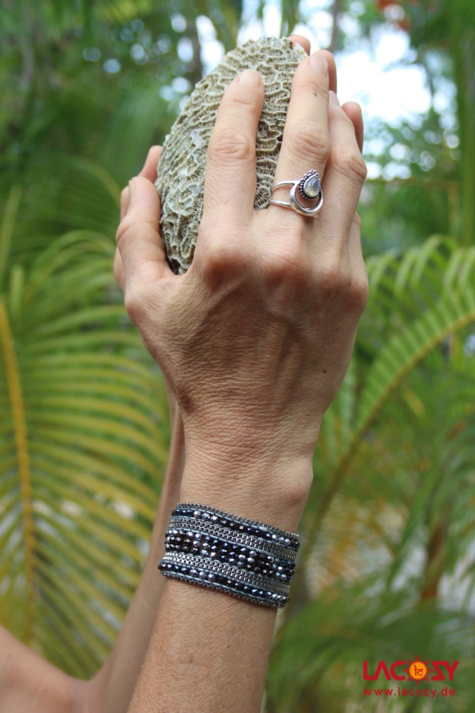 Armband RAjHA | Anthrazit Silber