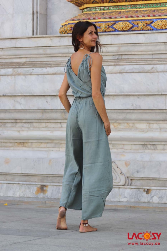 Jumpsuit ARI aus Baumwolle | LIGHT GREY – Bild 2