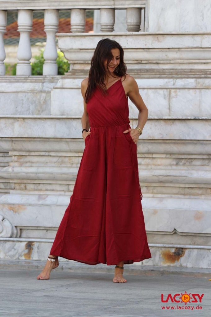 Jumpsuit ARI aus Baumwolle | ROT – Bild 3