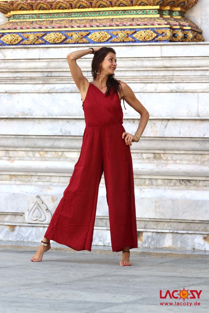 Jumpsuit ARI aus Baumwolle | ROT – Bild 4