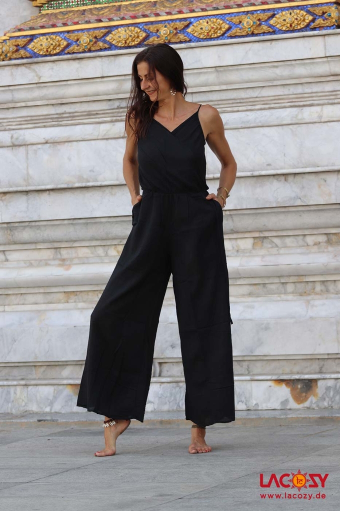 Jumpsuit ARI aus Baumwolle | SCHWARZ – Bild 7