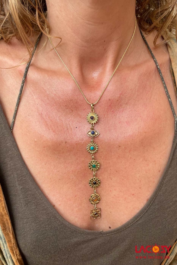 7 CHAKRA Kette mit Heilsteinen | Gold