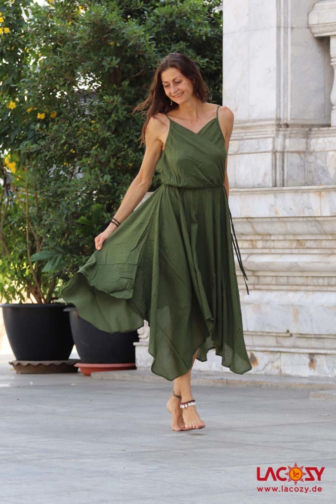 Luftiges Boho Kleid SOHO | Langes Sommerkleid | KHAKI – Bild 3