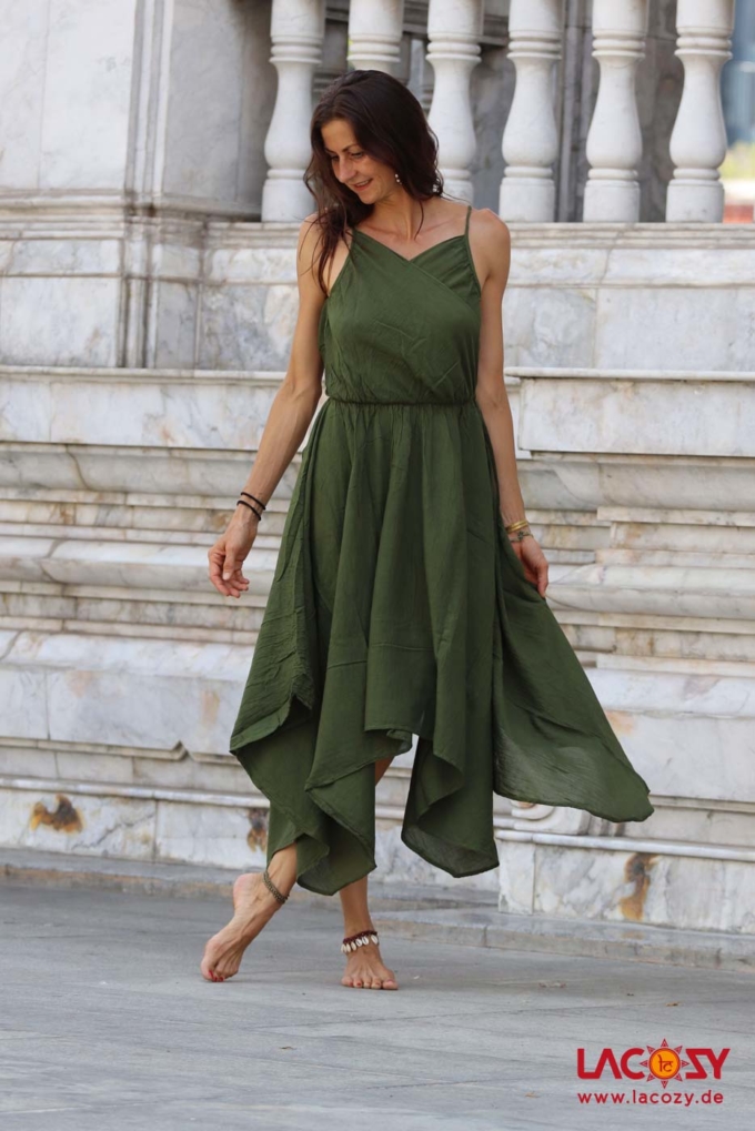 Luftiges Boho Kleid SOHO | Langes Sommerkleid | KHAKI – Bild 4
