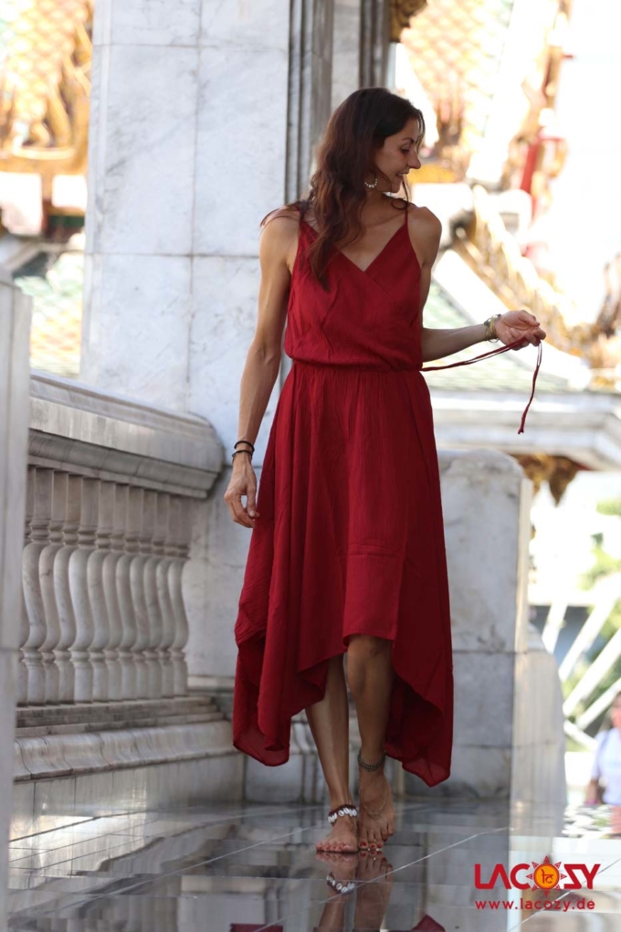 Luftiges Boho Kleid SOHO | Langes Sommerkleid | ROT – Bild 3