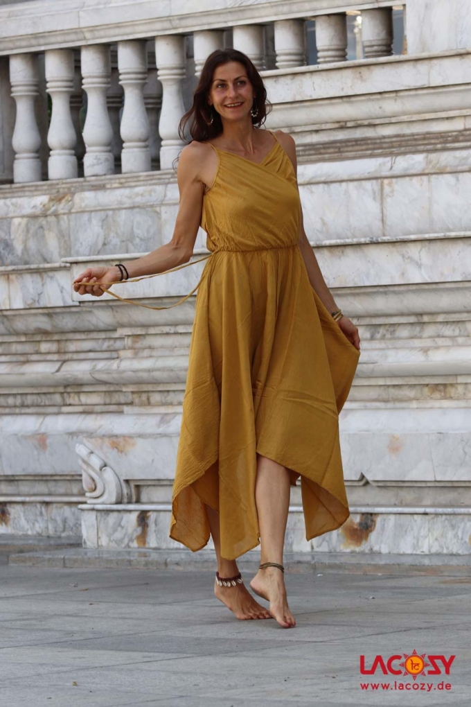 Luftiges Boho Kleid SOHO | Langes Sommerkleid | SENFGELB – Bild 3