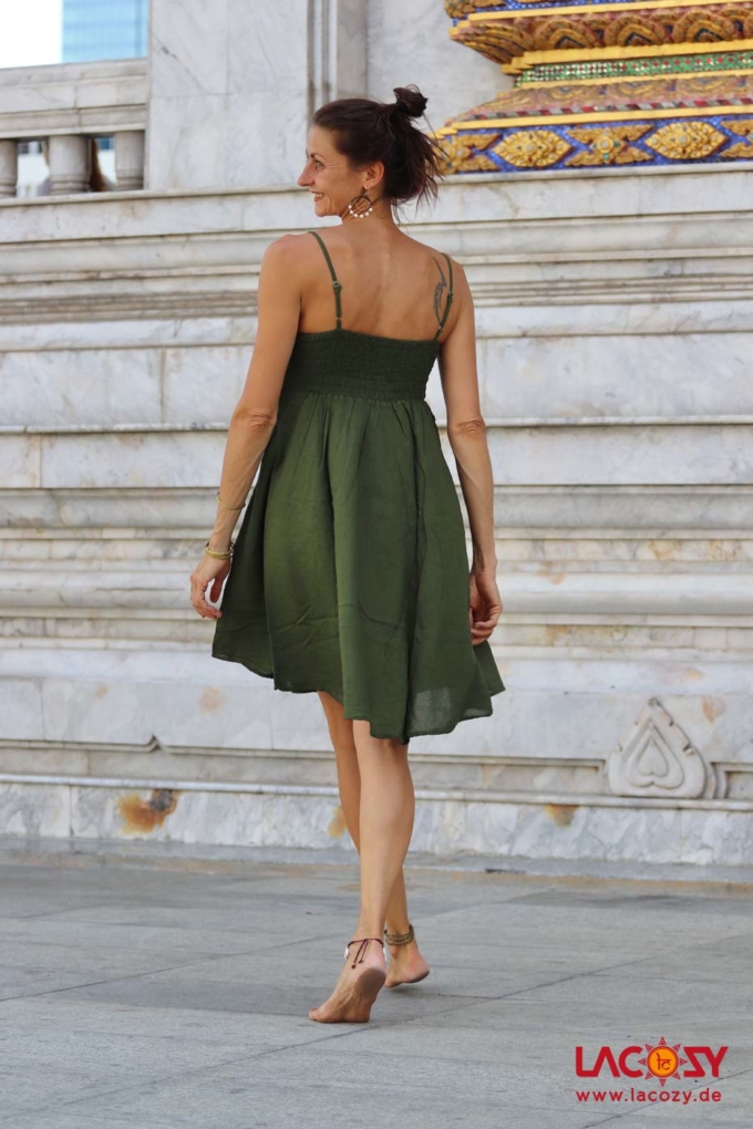 Kurzes Kleidchen NISHALA | Sommerkleid | KHAKI – Bild 3