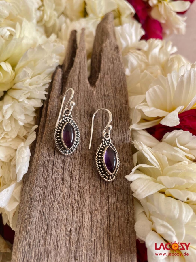 EYES Ohrringe mit  AMETHYST  925.- Silber
