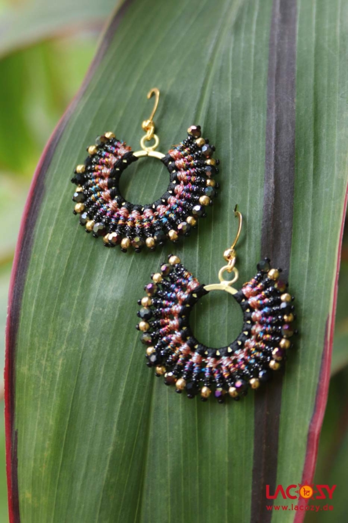 Ohrringe CIRCLE  Metallic Schwarz | Lila – Bild 4