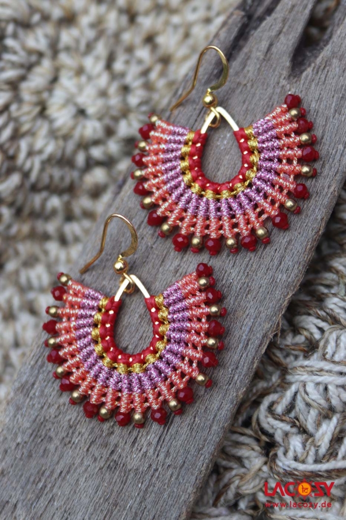 Ohrringe LAHSA  Rot | Metallic Lila – Bild 2