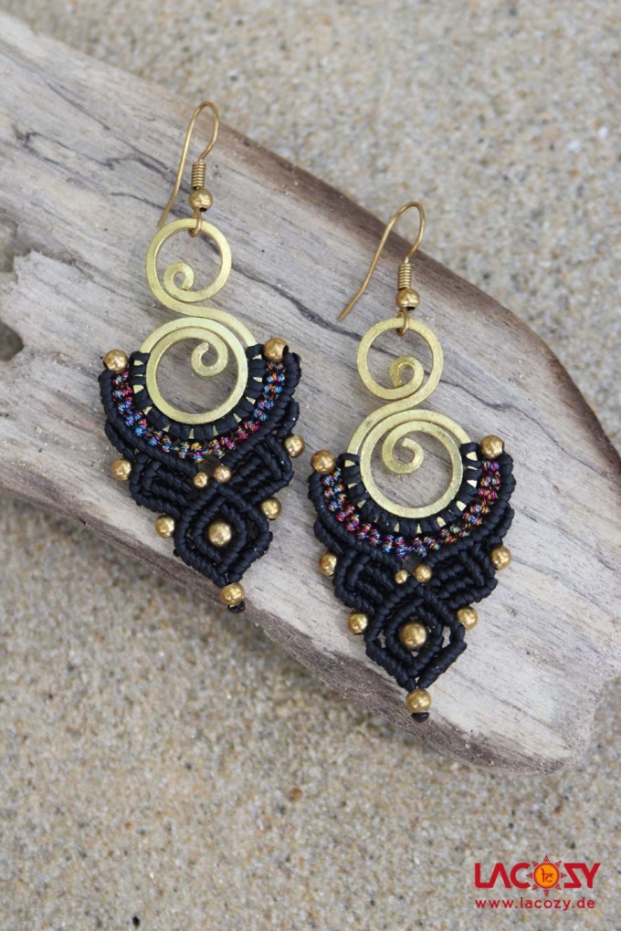 Ohrringe MOONCHILD  Schwarz | Metallic | Gold – Bild 4