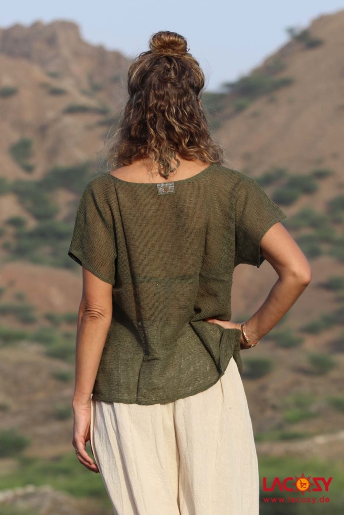 BLISS Shirt mit Blockdruck KHAKI – Bild 5