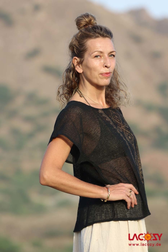 BLISS Shirt mit Blockdruck SCHWARZ – Bild 5
