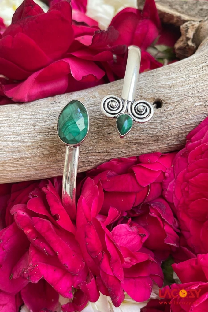 JAYDA  Armreif mit MALACHIT  Silber – Bild 5
