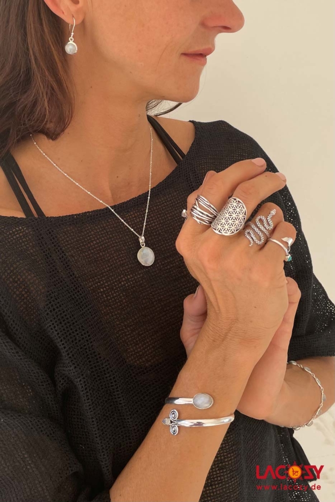 JAYDA  Armreif mit MONDSTEIN  Silber – Bild 3