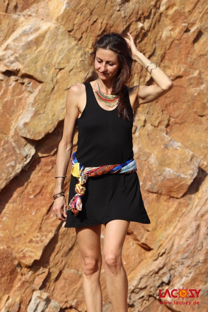 Basic Top Mini Kleid AZADI |  Schwarz – Bild 6