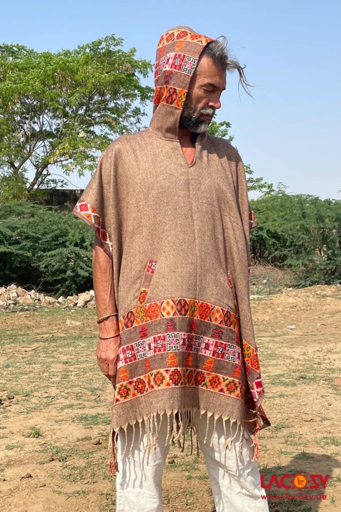 Tribal Poncho | Schamanen Decke YAHU Dunkles Camel – Bild 2